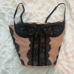 Tan and black corset top from Illa Illa size small